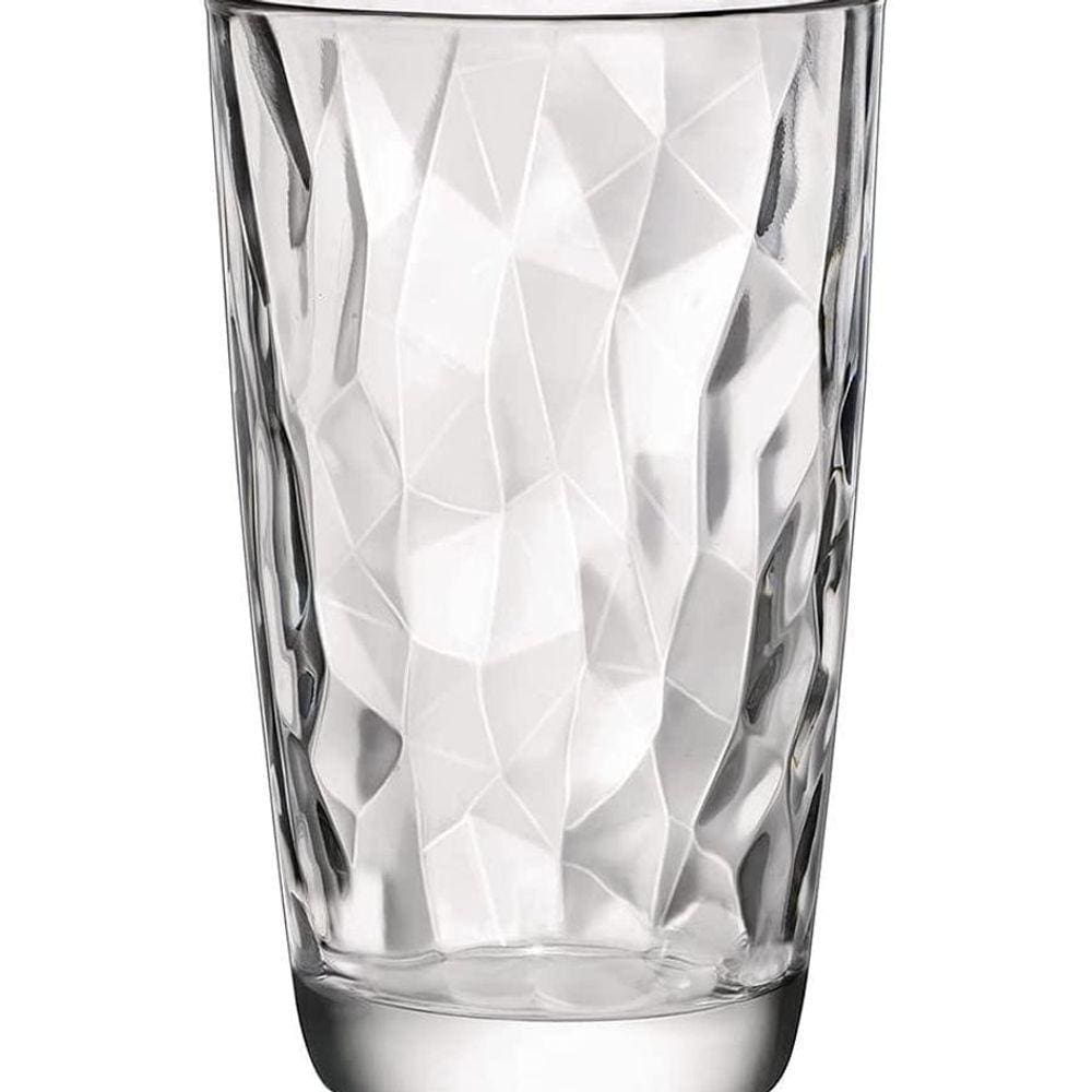 Jogo De 6 Copos Diamond Transparentes 8,5X14,4Cm 470Ml