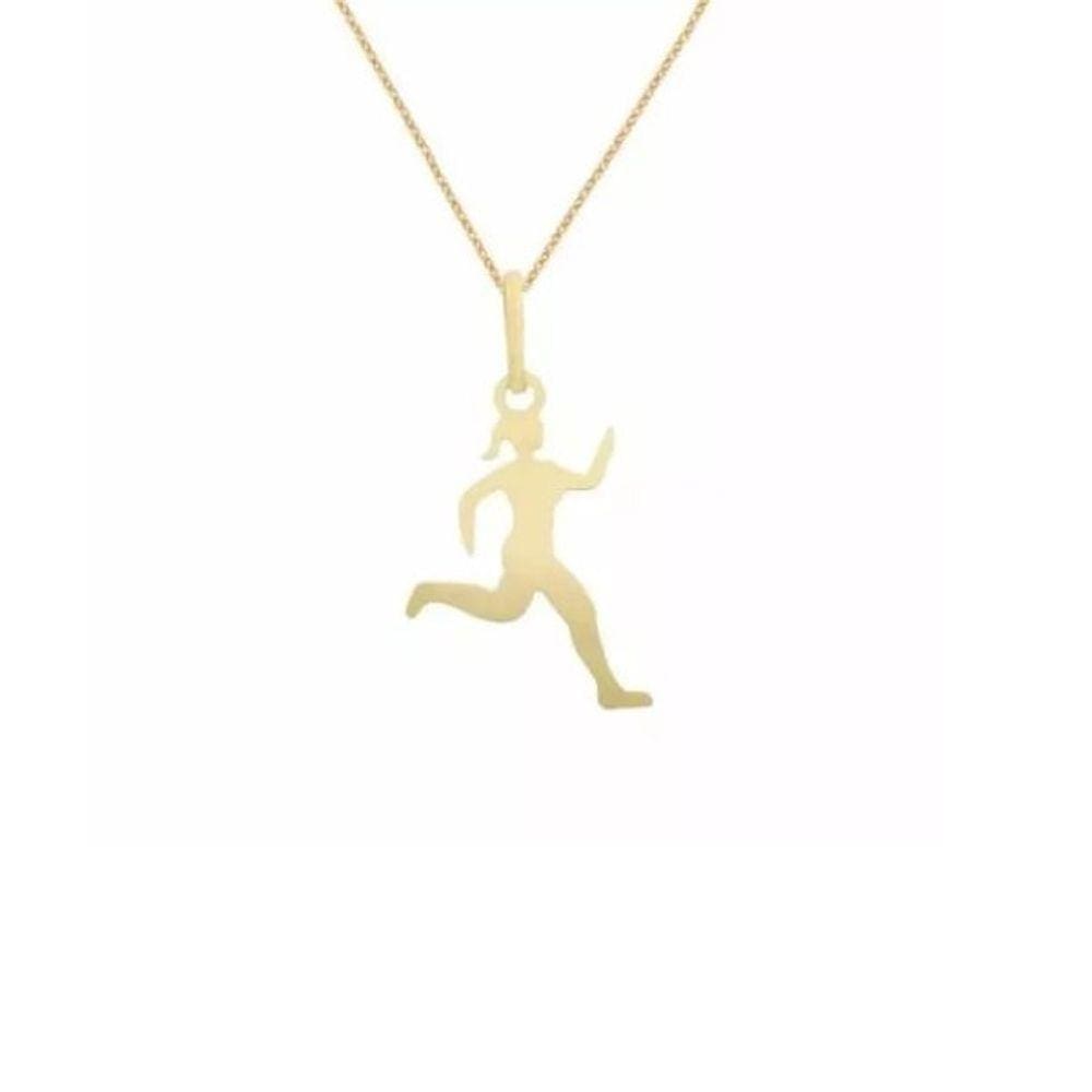 Colar Cordão Esporte Corrida Atleta Folheado 18k