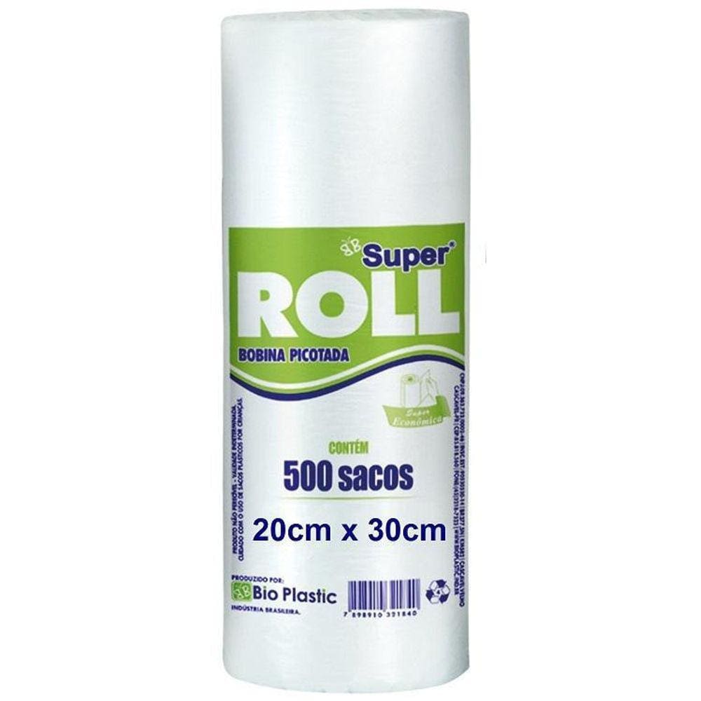 Saco Bobina Picotada 20X30 2Kg 500 Sacos Transparente