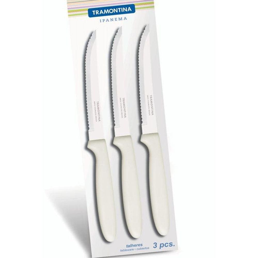 Conjunto 3 Facas Inox Branco Ipanema Tramontina 23360385