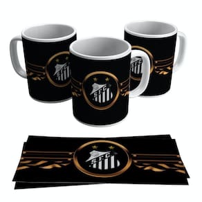 Caneca Personalizada Santos Escudo Peixe Futebol Logo 325ml