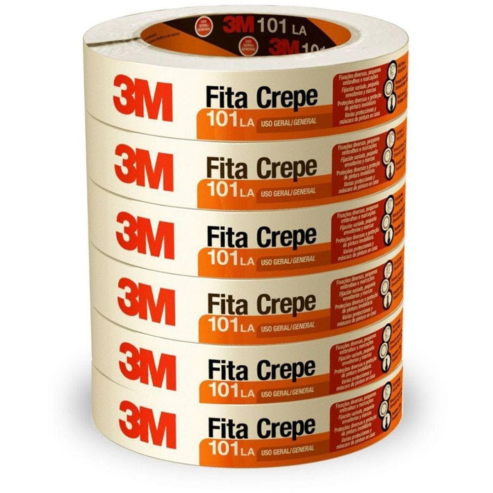 Fita Crepe 18X50M 101La 3M 6 Rolos