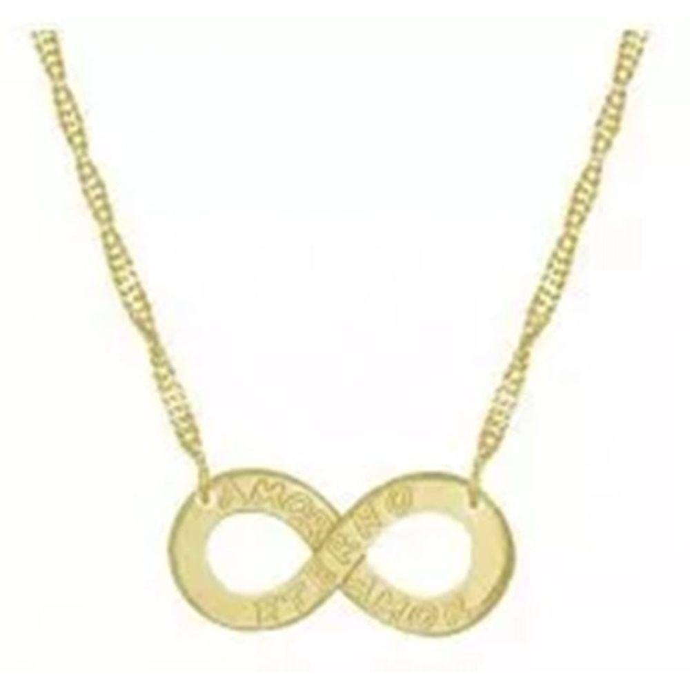 Colar Cordão Gargantilha Infinito Folheado 18k