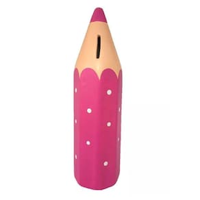 Cofre Lápis De Cor Grande Escolar Em Cerâmica Decor - Pink