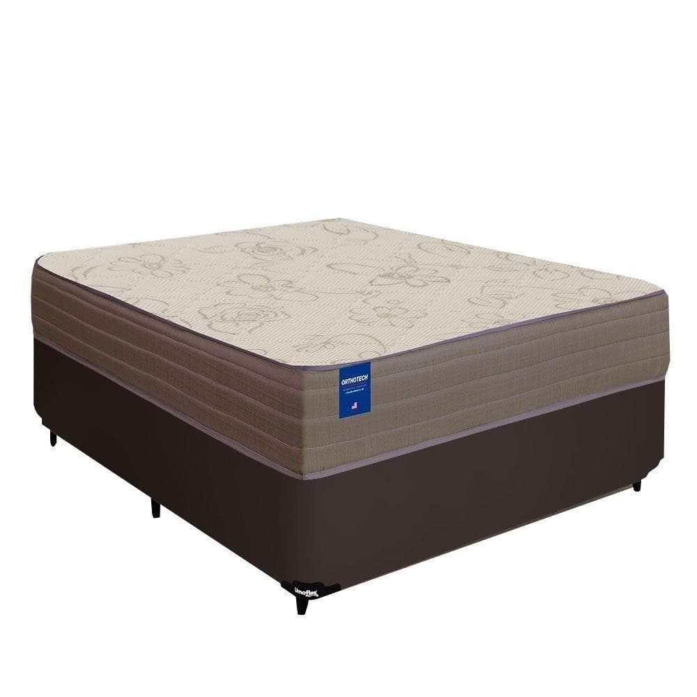 Cama Box Casal Colchão De Espuma D33 Semi Ortopédico Extra Firme Orthotec 138x188x68cm Inducol