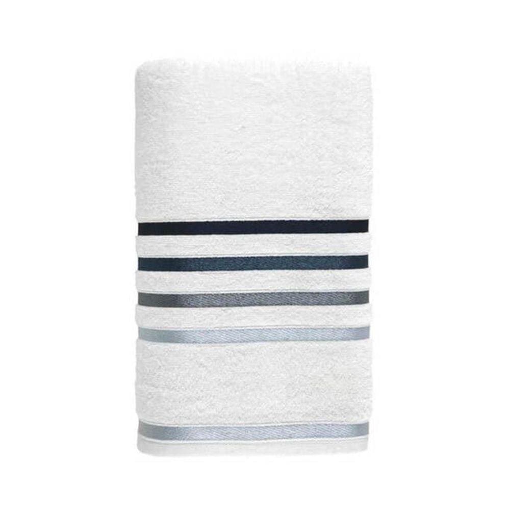 Toalha Banho Lumina Karsten Branco Cinza 70X140Cm Algodão
