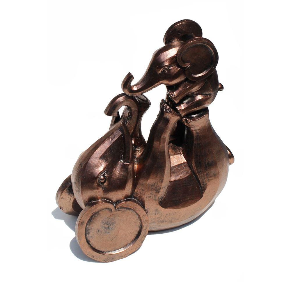 Estatua Decorativa Elefante com Filhote em Resina