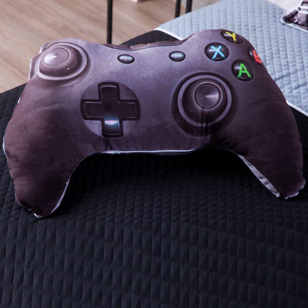 Almofada Avulsa New Game Formato Controle Preto 65x45 Refil