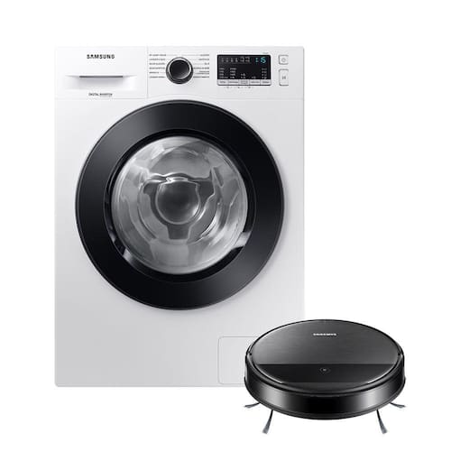 Menor preço em Kit Lava E Seca Wd11M Inverter Branca 11/7Kg 110V E Aspirador Robô 2 Em 1 Com Wi-Fi Vr5000