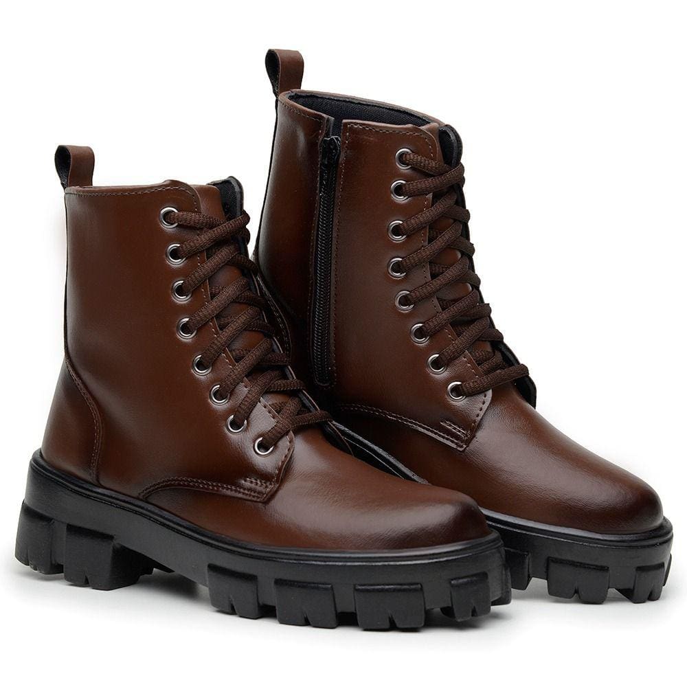 Bota Coturno Feminino Montaria Cano Curto