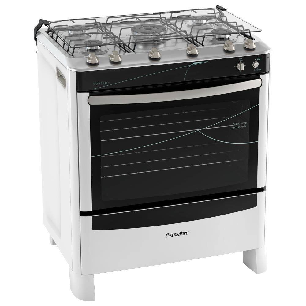 Fogão 5 Bocas Esmaltec Topázio Branco - Bivolt - 5030