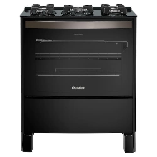 Menor preço em Fogão Esmaltec Esmeralda Glass Gourmet 5 Bocas Preto com Timer Digital e Grill Elétrico