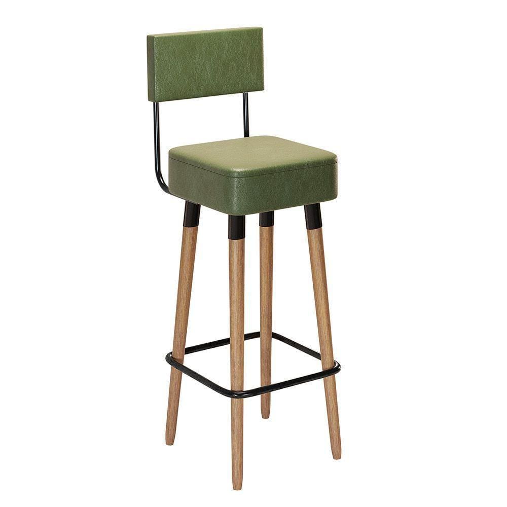 Banqueta Alta Corano Verde Pés Palito