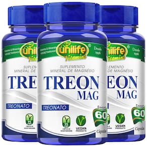 Magnésio L-Treonato Vegano Treon Mag 60 cápsulas 710mg Kit com 3