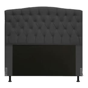 Cabeceira Greta Cama Box Queen 160cm Linho Grafite