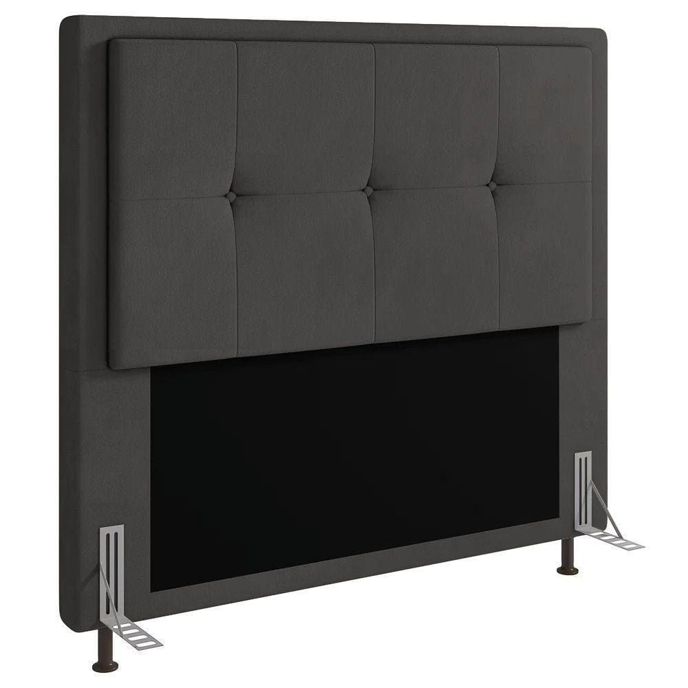 Cabeceira Ametista Cama Box King 195cm Suede Grafite