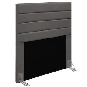 Cabeceira Rubi Cama Box Solteiro 90cm Suede Grafite