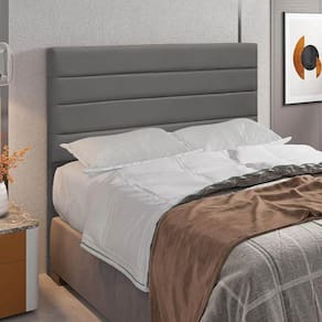 Cabeceira Rubi Cama Box King 195cm Suede Grafite