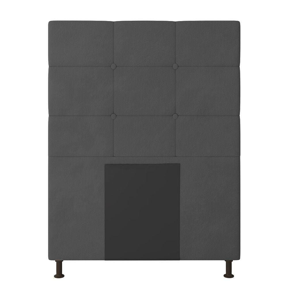 Cabeceira Cama Box Solteiro 90cm Suede Grafite