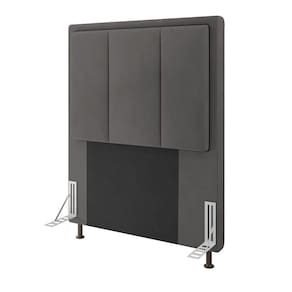 Cabeceira Opala Cama Box Solteiro 90cm Suede Grafite