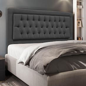 Cabeceira Turquesa Cama Box King 195cm Linho Grafite