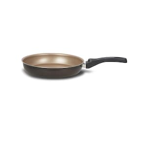Frigideira Reta Antiaderente s/ Tampa Preta e Creme 24 cm - Alumínio Brasilar