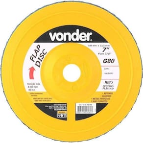 Flap Disc 7 G80 Costado Pvc Reto Para Aço Carbono E Inox -