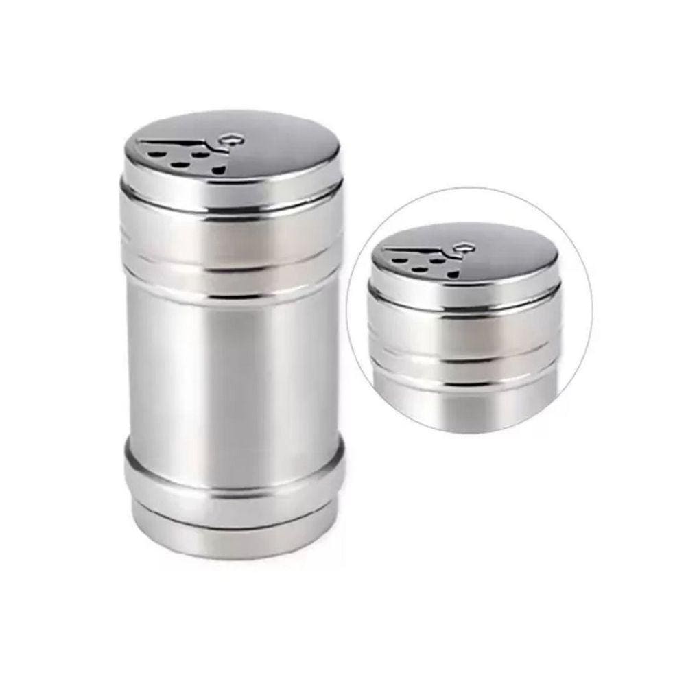 Saleiro Porta Temperos / Condimentos Inox 3 Tipos Saída P