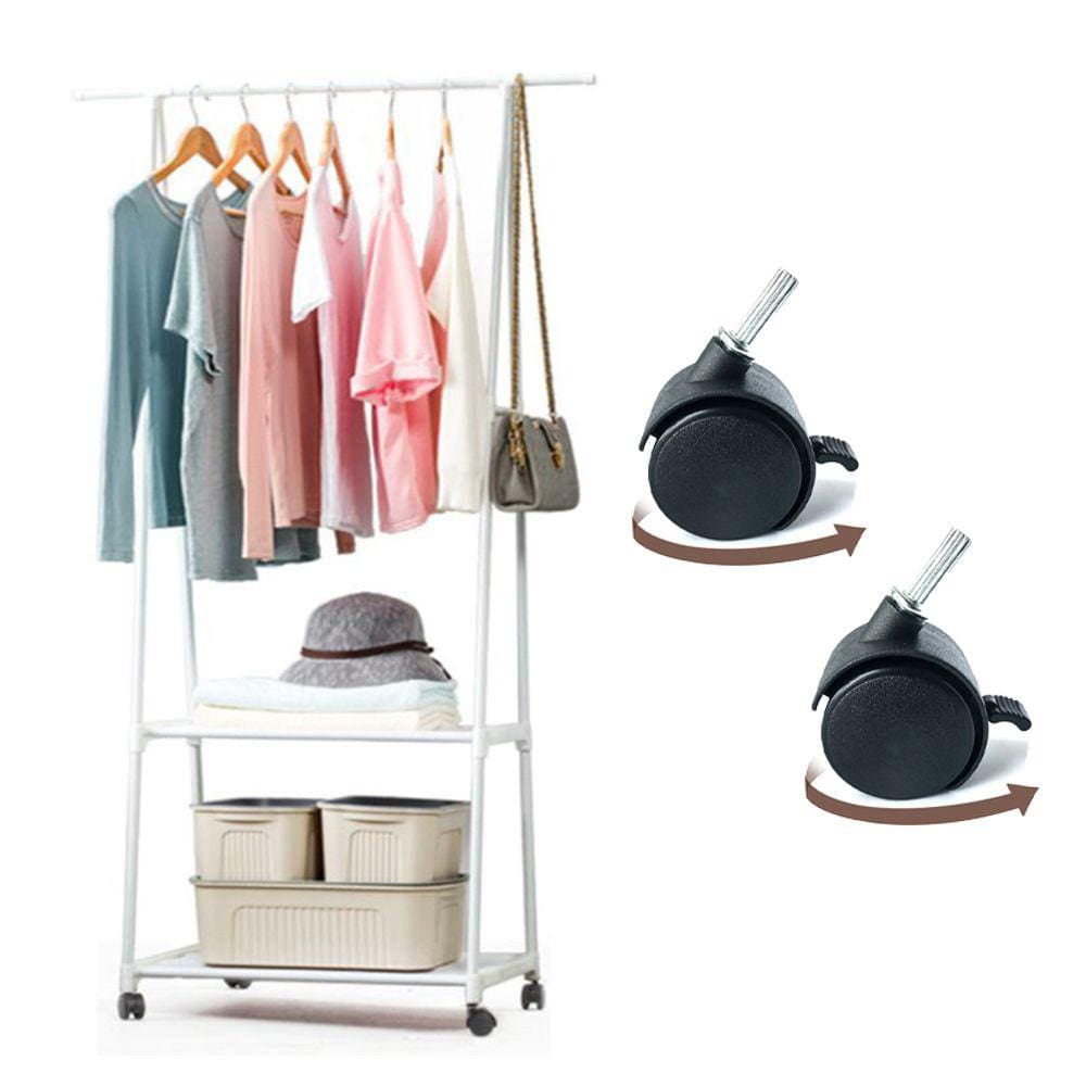 Arara Dupla Organizador Armario Movel Com Rodas Prateleiras Sapatos Roupas Closet Organizaçao Cabideiro Multifunçoes Casa Studio