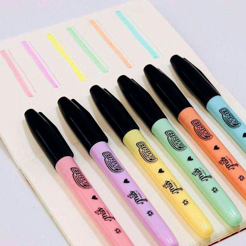 KIt Arco Iris 6 Marca Texto BRW Soul Fine