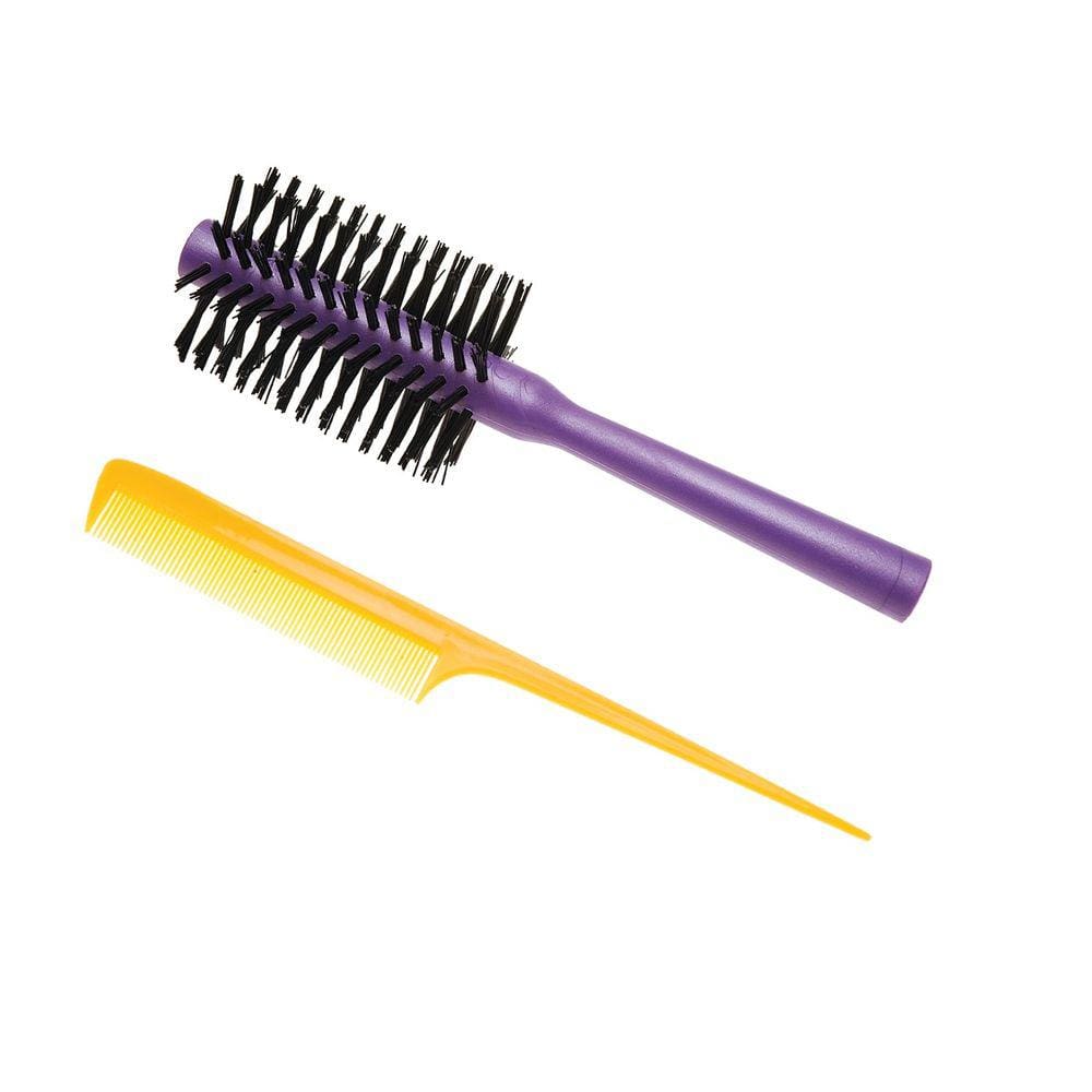 Escova De Cabelo Redonda Com Pente