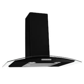 Coifa De Parede 70cm Vidro Curvo Duto Slim Fogatti Preto 110