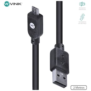 Cabo Usb X Micro Usb B 2.0 5 Pinos 2 Metros Preto - Musb-2