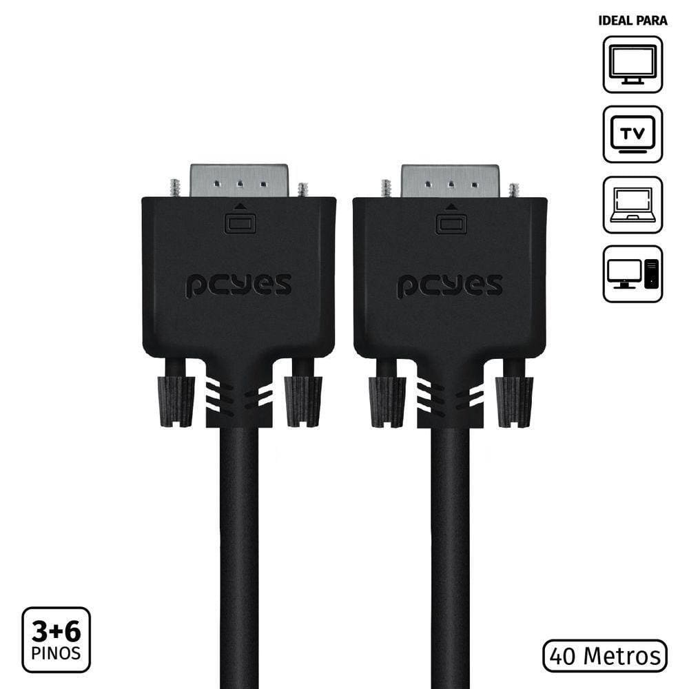 Cabo De Vídeo Vga 3+6 15 Pinos Macho Para Vga 3+6 15 Pinos Macho 28awg Puro Cobre 40 Metros