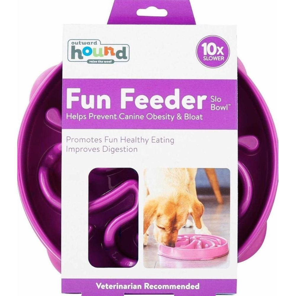 Comedouro Lento Fun Feeder Outward Hound Roxo Grande