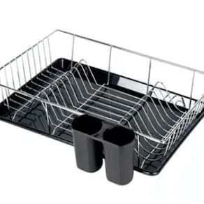 Escorredor Louca Cozinha 18 Pratos Porta Talher Bandeja Mor