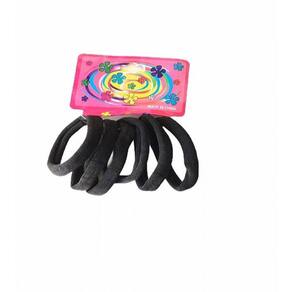 Elastico P/Cabelo Medio Preto C/6Un