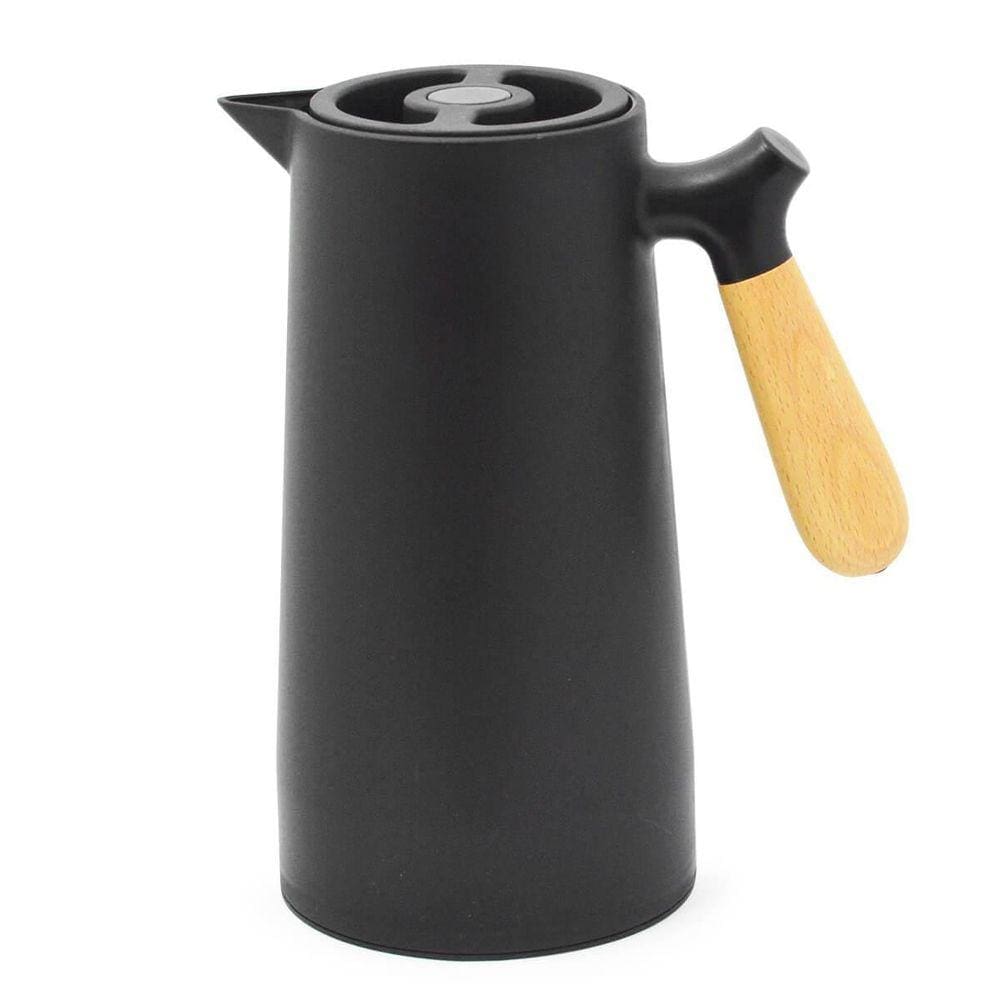 Garrafa Térmica Para Café Chá Fosca Cabo De Madeira 1L
