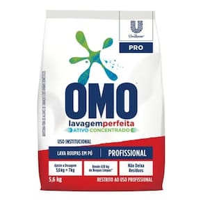 Sabão Em Pó Omo Lavagem Perfeita Saco De 5.6Kg Rende Até 7Kg