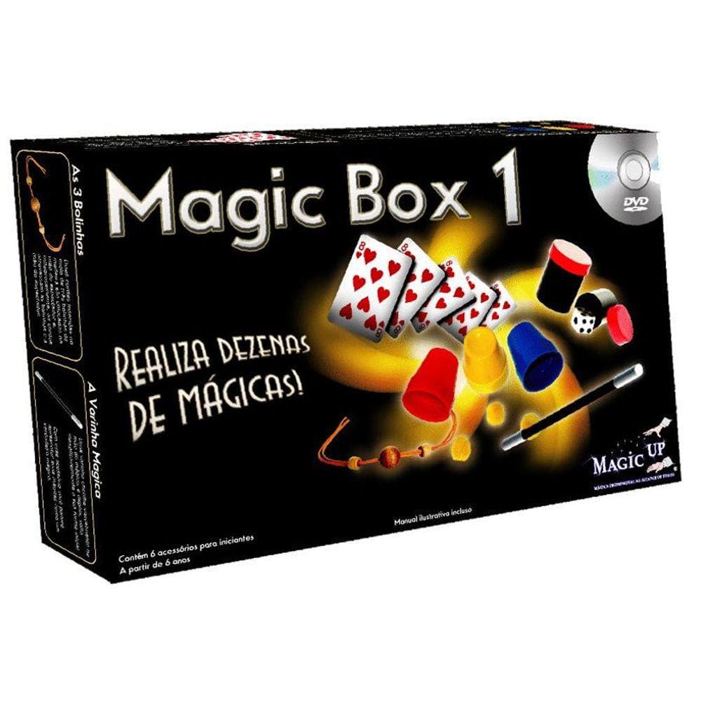 Kit de mágicas 6 acessórios á partir de 6 anos Magic box 1