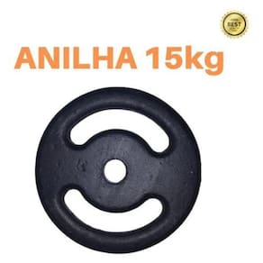 Anilha 15Kg Mega Premium Ferro Fundido Pintada Academia/Casa