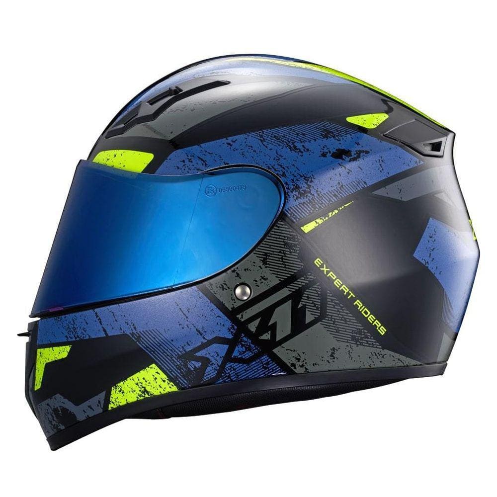 Capacete X11 Trust Pro Ballads Com Viseira Extra Azul/Neon