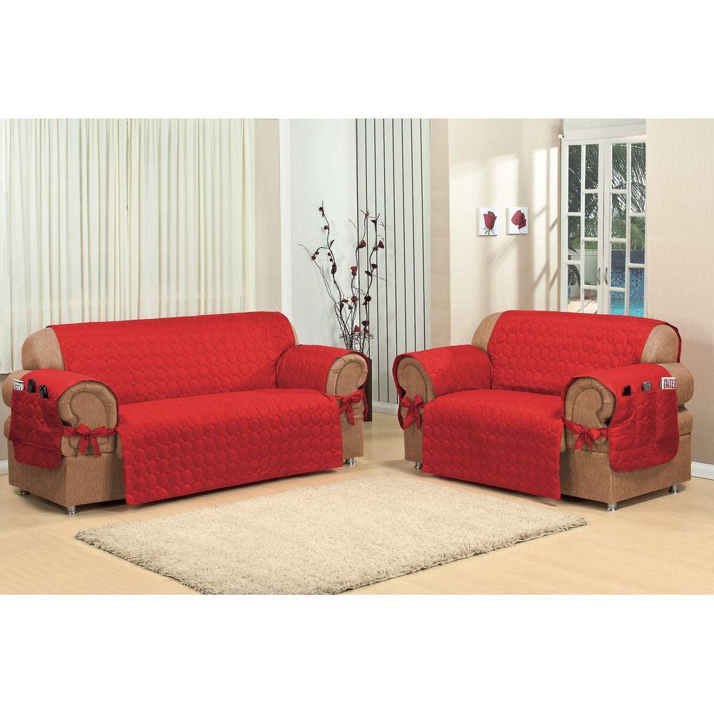 Protetor de Sofa Microfibra 02 e 03 Lug Vermelho