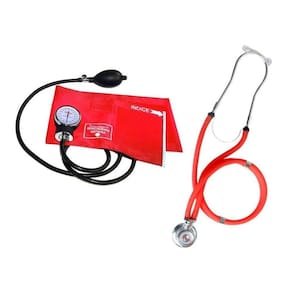 Kit Esfigmomanômetro + Estetoscópio Vermelho G-Tech