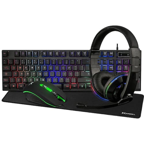 Kit Gamer 4 N 1 Teclado Mouse Headset Led 3200Dpi Mousepad G