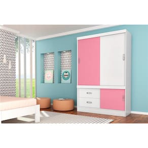 Guarda-Roupa Solteiro Demóbile Estilo II com 3 Portas de Correr e 2 Gavetas