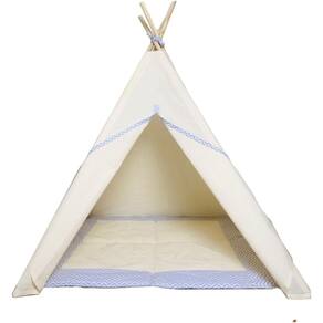 Cabana Infantil+Tapete Acolchoado Chevron Cinza135X110X110