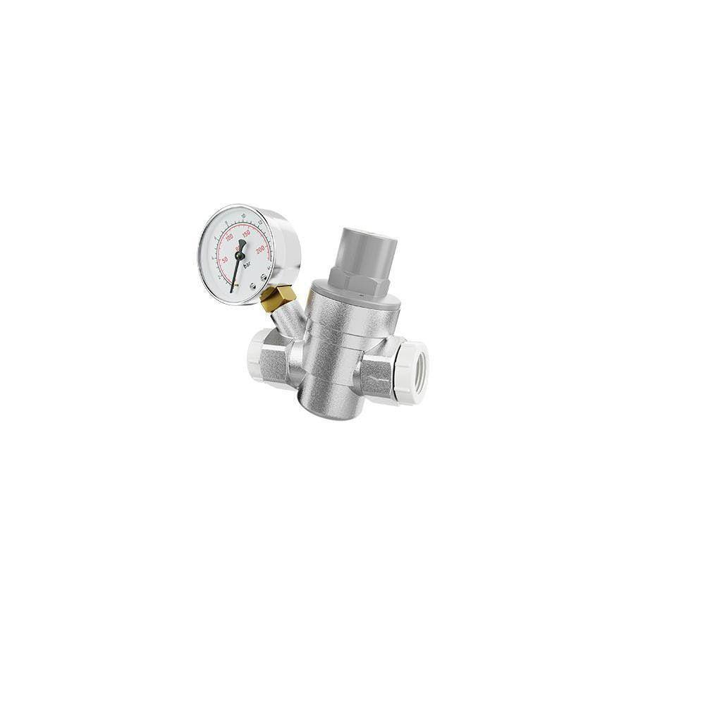 Valvula Metal Redutora De Pressao 3/4 Com Manometro 330311