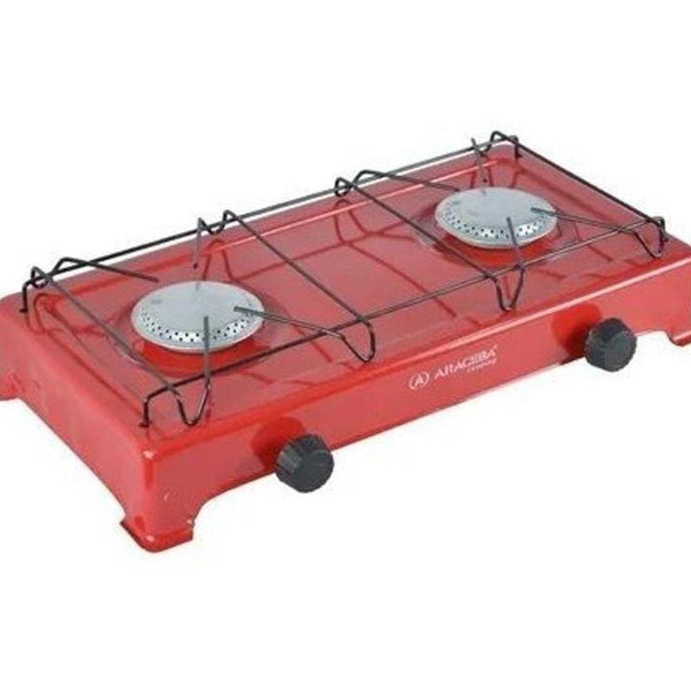 Fogão Camping 2 Bocas Araceba Modelo Acf-0101 Vermelho