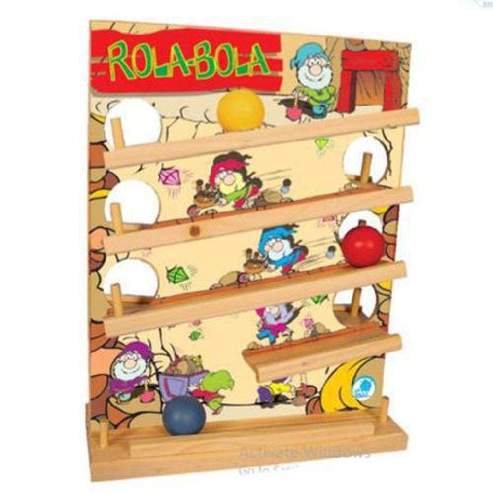 Rola Bola De Madeira Brinquedo Educativo